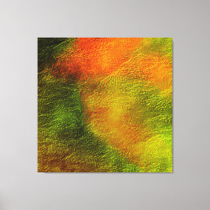 BEAUTIEF GROENE EN ORANJE MODERNE TRENDY ABSTRACT CANVAS AFDRUK