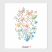 BEAUTIEF KLEURSTROOM VAN DANDELION EN BUTTERFLIE STICKER (Vel)