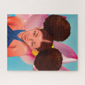 BEAUTIEF NATUURLIJK AFRO ZWART MEISJE LEGPUZZEL (Horizontaal)