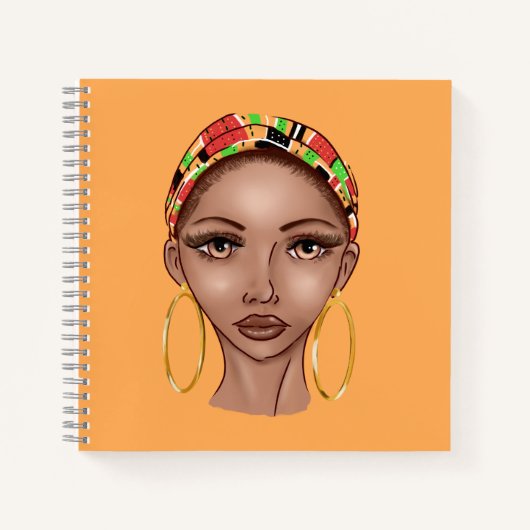 BEAUTIEF NATUURLIJK ZWARTE MEISJE NOTITIEBOEK (Voorkant)