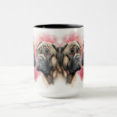 BEAUTIEF PAAR WATERVERF KANE CORSO DOGS MOK (Midden)