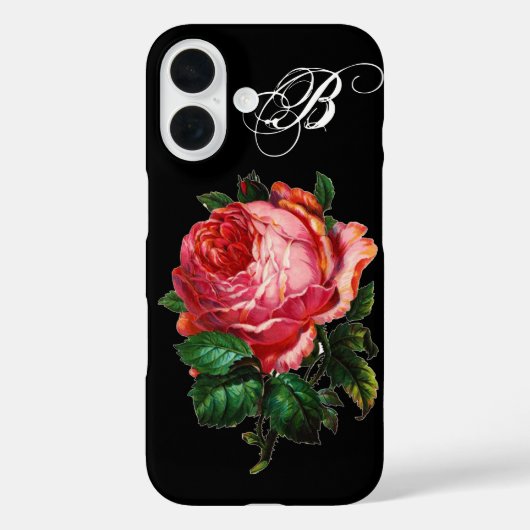 BEAUTIEF PINK ROSE MONOGRAM Case-Mate iPhone CASE (Achterkant)