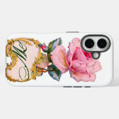 BEAUTIEF PINK ROSE MONOGRAM Case-Mate iPhone CASE (Achterkant (horizontaal))