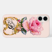 BEAUTIEF PINK ROSE MONOGRAM Case-Mate iPhone CASE (Achterkant (horizontaal))