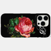BEAUTIEF PINK ROSE MONOGRAM Case-Mate iPhone CASE (Achterkant (horizontaal))