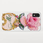 BEAUTIEF PINK ROSE MONOGRAM Case-Mate iPhone CASE (Achterkant (horizontaal))