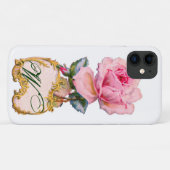 BEAUTIEF PINK ROSE MONOGRAM Case-Mate iPhone CASE (Achterkant (horizontaal))
