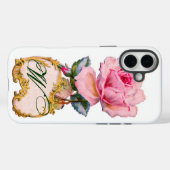 BEAUTIEF PINK ROSE MONOGRAM Case-Mate iPhone CASE (Achterkant (horizontaal))