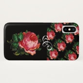 BEAUTIEF PINK ROSE MONOGRAM Case-Mate iPhone CASE (Achterkant (horizontaal))