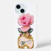 BEAUTIEF PINK ROSE MONOGRAM Case-Mate iPhone CASE (Achterkant)