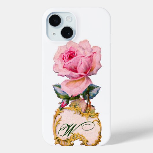 BEAUTIEF PINK ROSE MONOGRAM Case-Mate iPhone CASE (Achterkant)