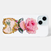 BEAUTIEF PINK ROSE MONOGRAM Case-Mate iPhone CASE (Achterkant (horizontaal))