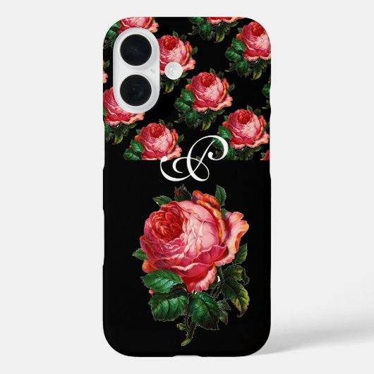 BEAUTIEF PINK ROSE MONOGRAM Case-Mate iPhone CASE (Achterkant)