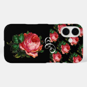 BEAUTIEF PINK ROSE MONOGRAM Case-Mate iPhone CASE (Achterkant (horizontaal))