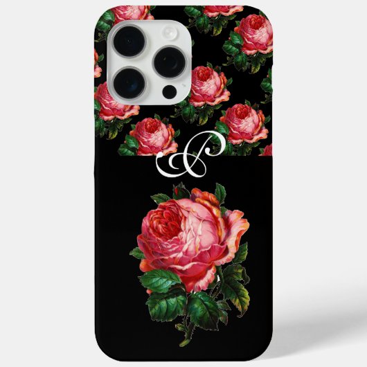 BEAUTIEF PINK ROSE MONOGRAM Case-Mate iPhone CASE (Achterkant)