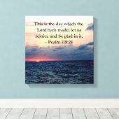 BEAUTIEF PSALM 118:24 SUNRISE OVER DE OCEAAN CANVAS AFDRUK (Insitu (Houten vloer))