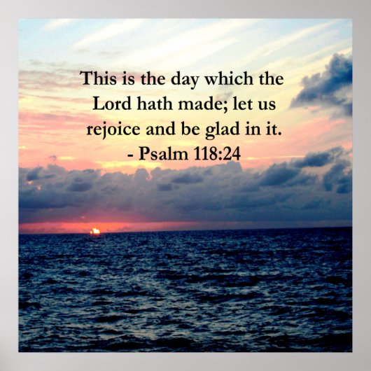 BEAUTIEF PSALM 118:24 SUNRISE OVER DE OCEAAN POSTER (Voorkant)