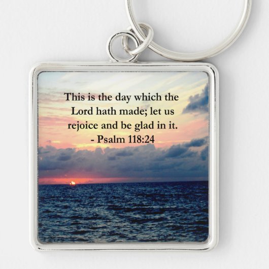BEAUTIEF PSALM 118:24 SUNRISE OVER DE OCEAAN SLEUTELHANGER (Voorkant)