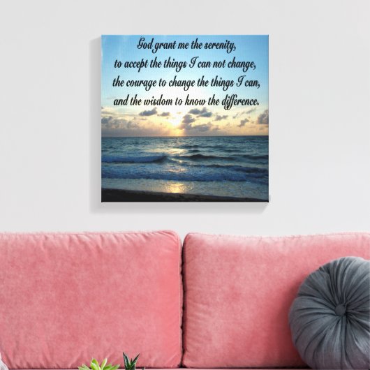 BEAUTIEF SERENITEITSPRAYER OCEAN FOTO CANVAS AFDRUK (Insitu (Woonkamer))