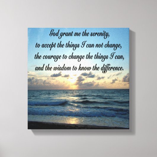 BEAUTIEF SERENITEITSPRAYER OCEAN FOTO CANVAS AFDRUK (Voorkant)