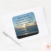 BEAUTIEF SERENITEITSPRAYER OCEAN FOTO VIERKANTE STICKER (Envelop)