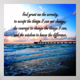 BEAUTIEF SERENITY PRAYER OCEAN SCENE POSTER
