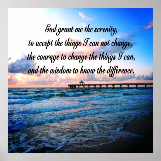 BEAUTIEF SERENITY PRAYER OCEAN SCENE POSTER (Voorkant)