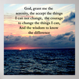 BEAUTIEF SERENITY PRAYER SUNRIS OVER DE OCEAAN POSTER
