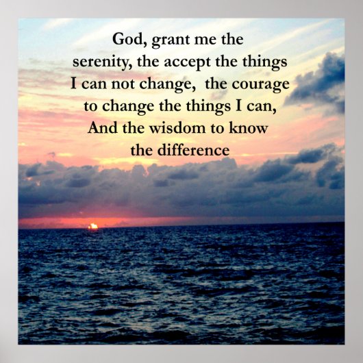 BEAUTIEF SERENITY PRAYER SUNRIS OVER DE OCEAAN POSTER (Voorkant)