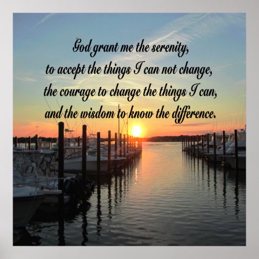 BEAUTIEF SERENITY PRAYER SUNSET ORIGINEEL POSTER (Voorkant)