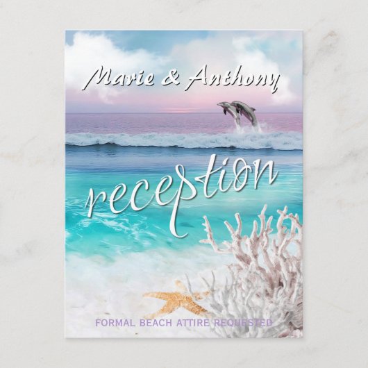 BEAUTIEF TROPISCH OCEAAN SUNRISE Reception Kaart (Voorkant)