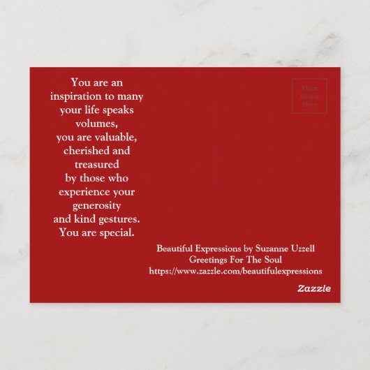 BEAUTIEF UITDRUKKELIJK BRIEFKAART (Achterkant)