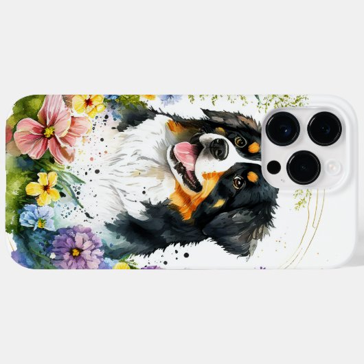 BEAUTIEF WATERVERF BERNESE MOUNTAIN DOG Case-Mate iPhone CASE (Achterkant (horizontaal))