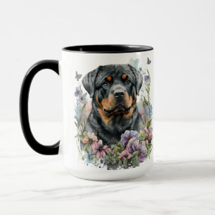BEAUTIEF WATERVERF BLACK & TAN ROTWEILLER DOG MOK