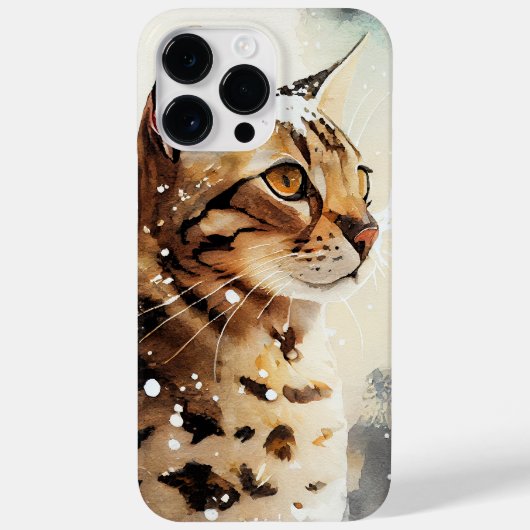 BEAUTIEF WATERVERF BROWN SPOTTED BENGST CAT Case-Mate iPhone CASE (Achterkant)