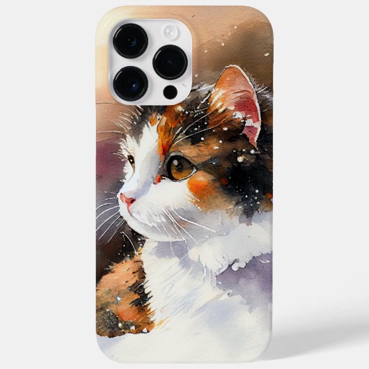 BEAUTIEF WATERVERF CALICO CAT Case-Mate iPhone CASE (Achterkant)