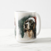 BEAUTIEF WATERVERF CHRISTMAS SPANIEL DOG KOFFIEMOK (Voorkant rechts)