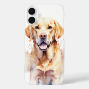BEAUTIEF WATERVERF GEEL LABRADOR RETRIEVER DOG iPhone 16 PLUS HOESJE