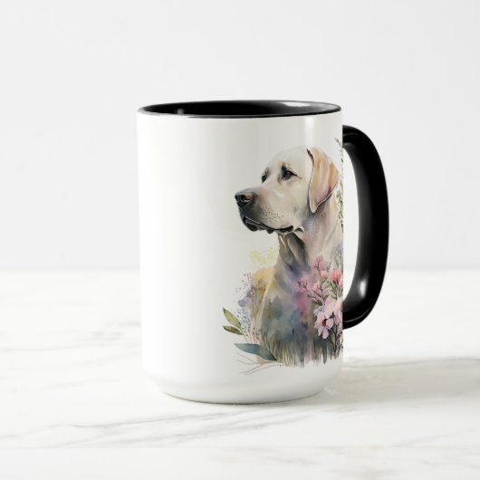 BEAUTIEF WATERVERF GEEL LABRADOR RETRIEVER DOG MOK (Voorkant rechts)