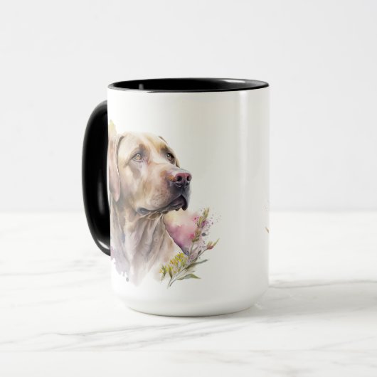 BEAUTIEF WATERVERF GEEL LABRADOR RETRIEVER DOG MOK (Voorkant links)