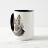 BEAUTIEF WATERVERF GERMAN SHEPHERD DOG FLOWERS MOK (Voorkant links)