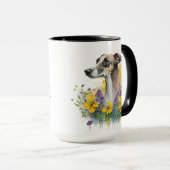 BEAUTIEF WATERVERF GREYHOUND DOG MET STROMEN MOK (Voorkant rechts)