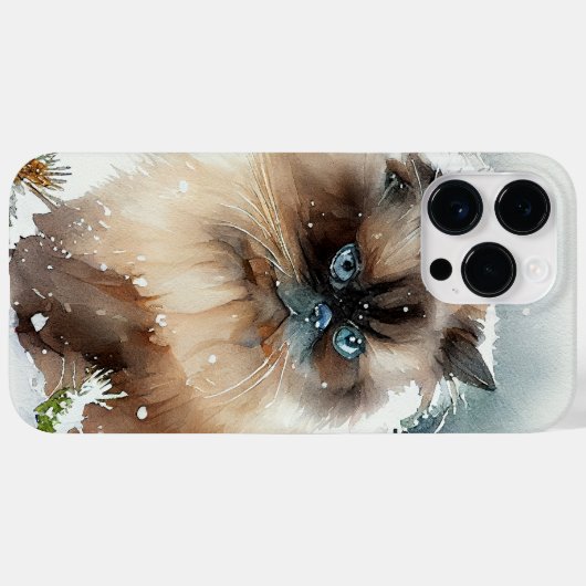BEAUTIEF WATERVERF LANG HIMALAYAN CAT Case-Mate iPhone CASE (Achterkant (horizontaal))