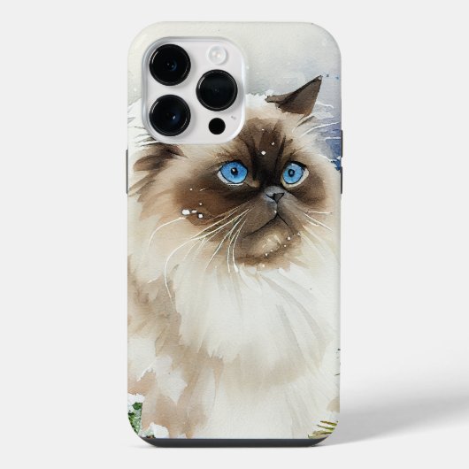 BEAUTIEF WATERVERF LANG HIMALAYAN CAT iPhone HOESJE (Achterkant)