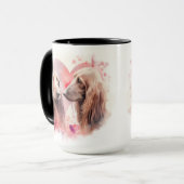 BEAUTIEF WATERVERF PAAR AFGHAANSE HOUND DOGS MOK (Voorkant links)