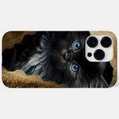 BEAUTIEF WATERVERF ZWARTE KAT MET GOLD VEIL Case-Mate iPhone CASE (Achterkant (horizontaal))