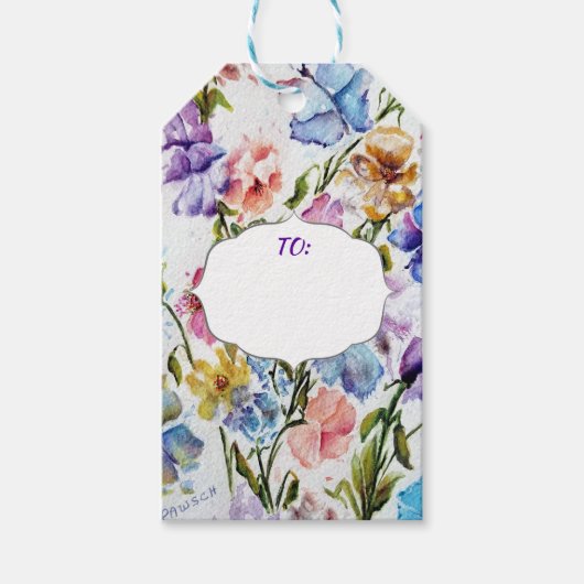 BEAUTIEF WHIMSICAL FLOWER PATTERN CADEAULABEL (Voorkant)