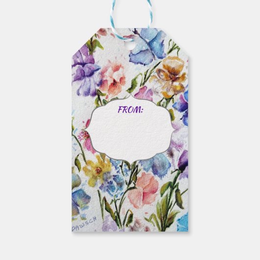 BEAUTIEF WHIMSICAL FLOWER PATTERN CADEAULABEL (Achterkant)