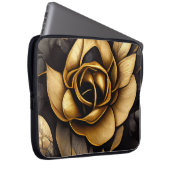 BEAUTIEF ZWARTE EN GOUDE ROZEN LAPTOP SLEEVE (Voorkant Rechts)