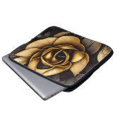 BEAUTIEF ZWARTE EN GOUDE ROZEN LAPTOP SLEEVE (Voorkant onderkant)